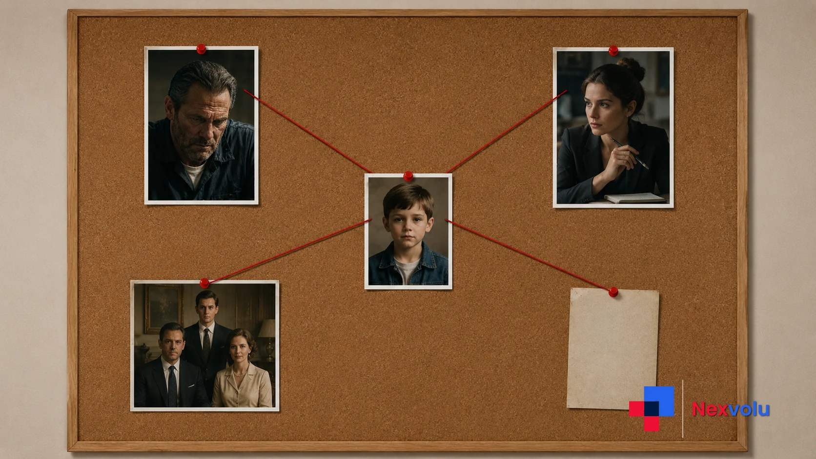 Diagram mapping the I Will Find You plot twist and characters