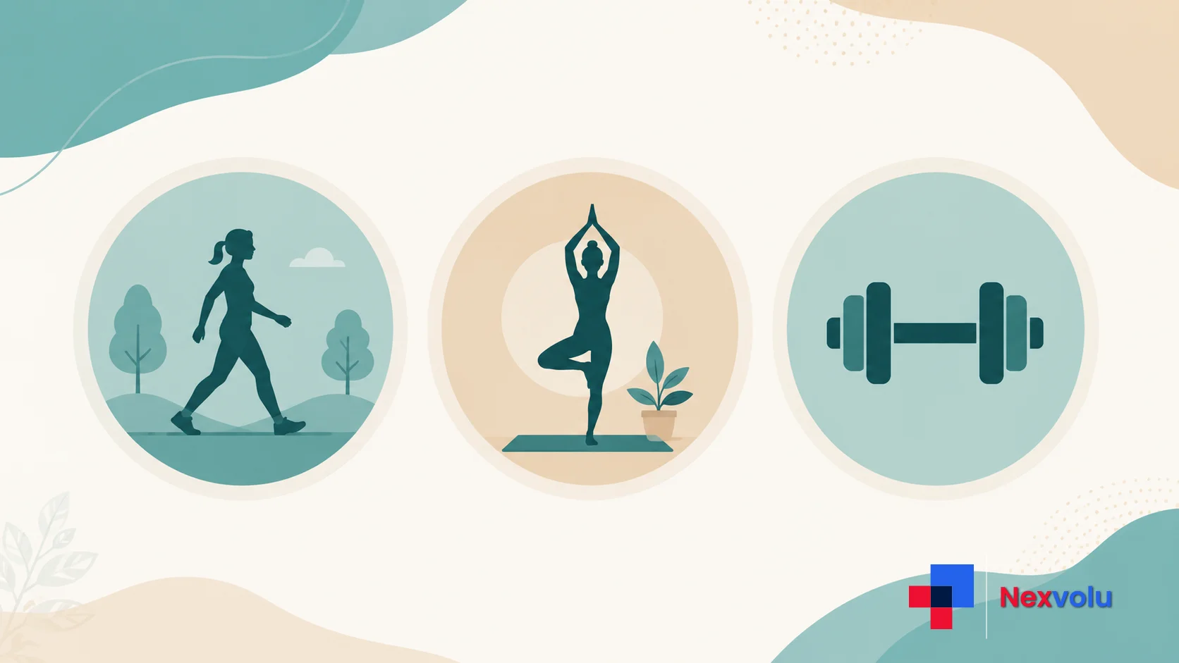 Simple weekly movement plan showing walking, yoga, and strength training for mood