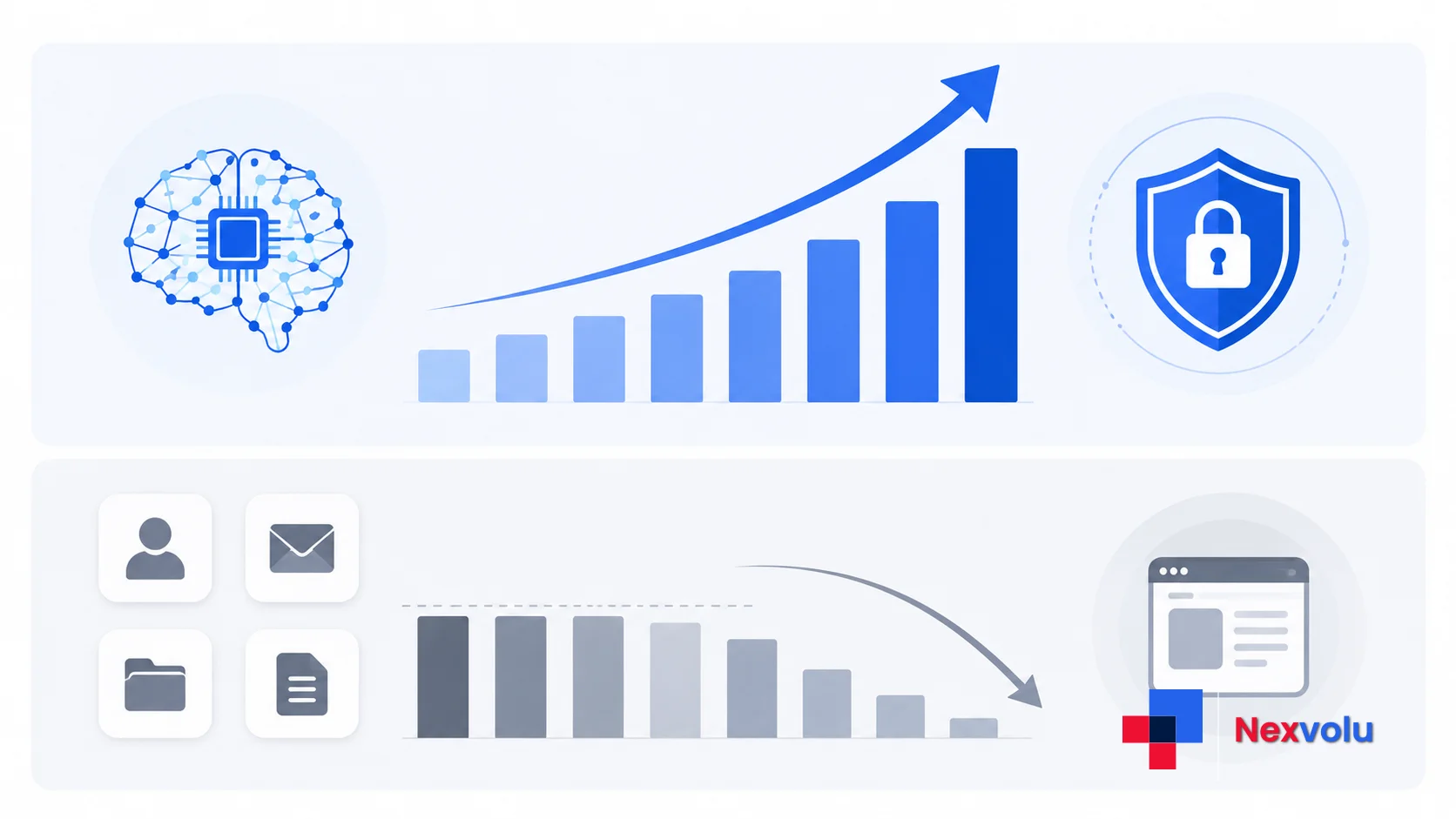 Diagram splitting the 2026 software market into AI winners and legacy SaaS laggards