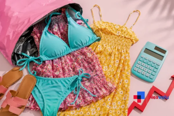 Shein and Temu parcels beside a calculator showing the rising China tax on a summer haul