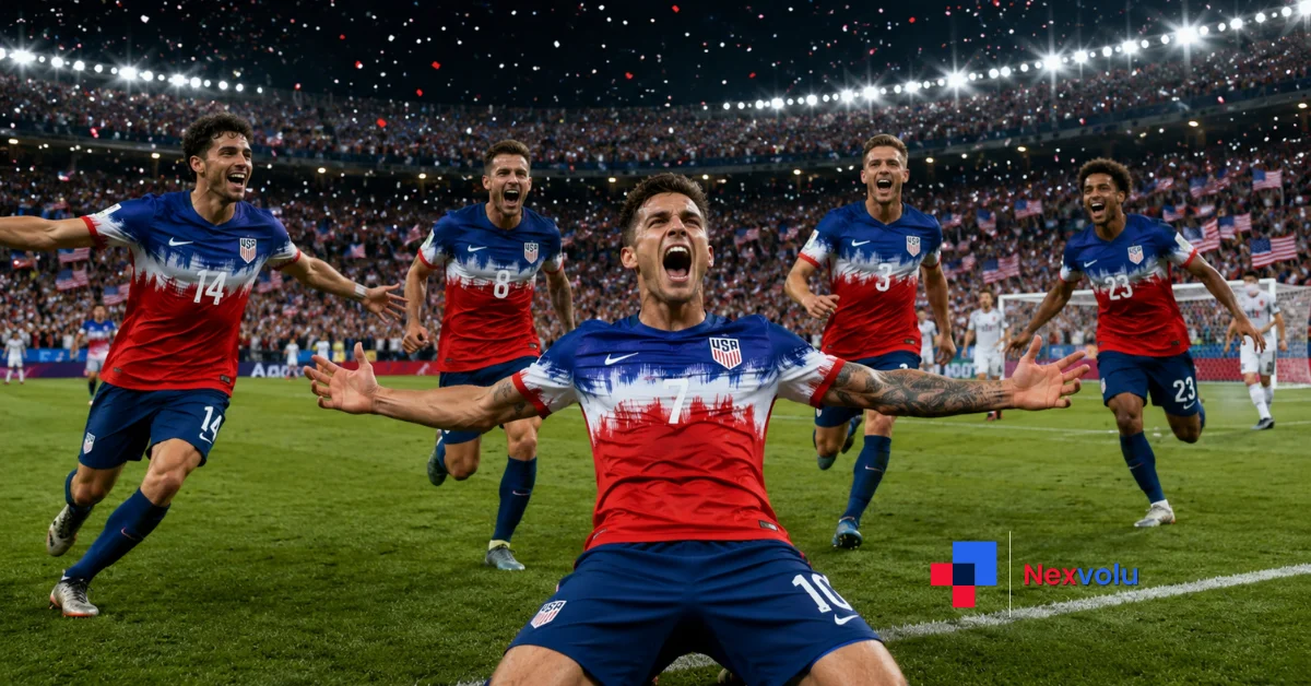 USMNT players celebrate a Round of 32 knockout match at the 2026 FIFA World Cup