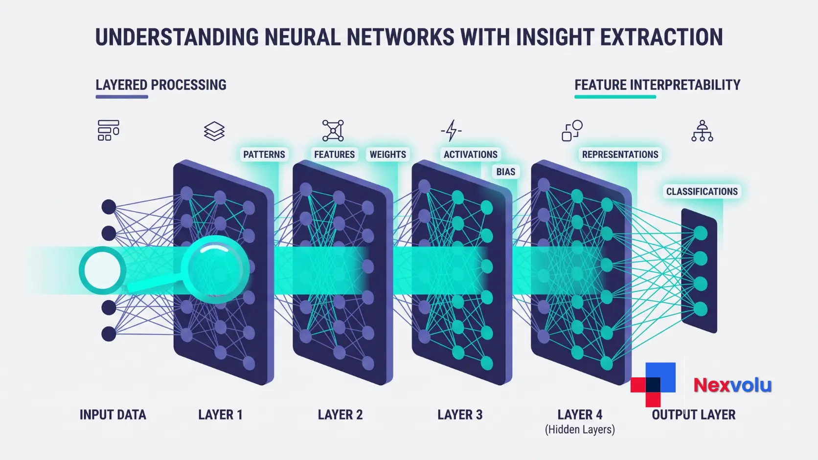 Diagram of the J-lens reading Claude's hidden thoughts across neural network layers