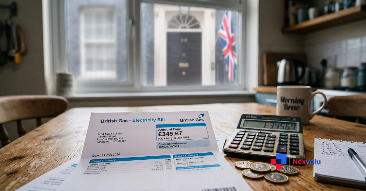 UK electricity bill and calculator showing the electricity VAT cut savings for households