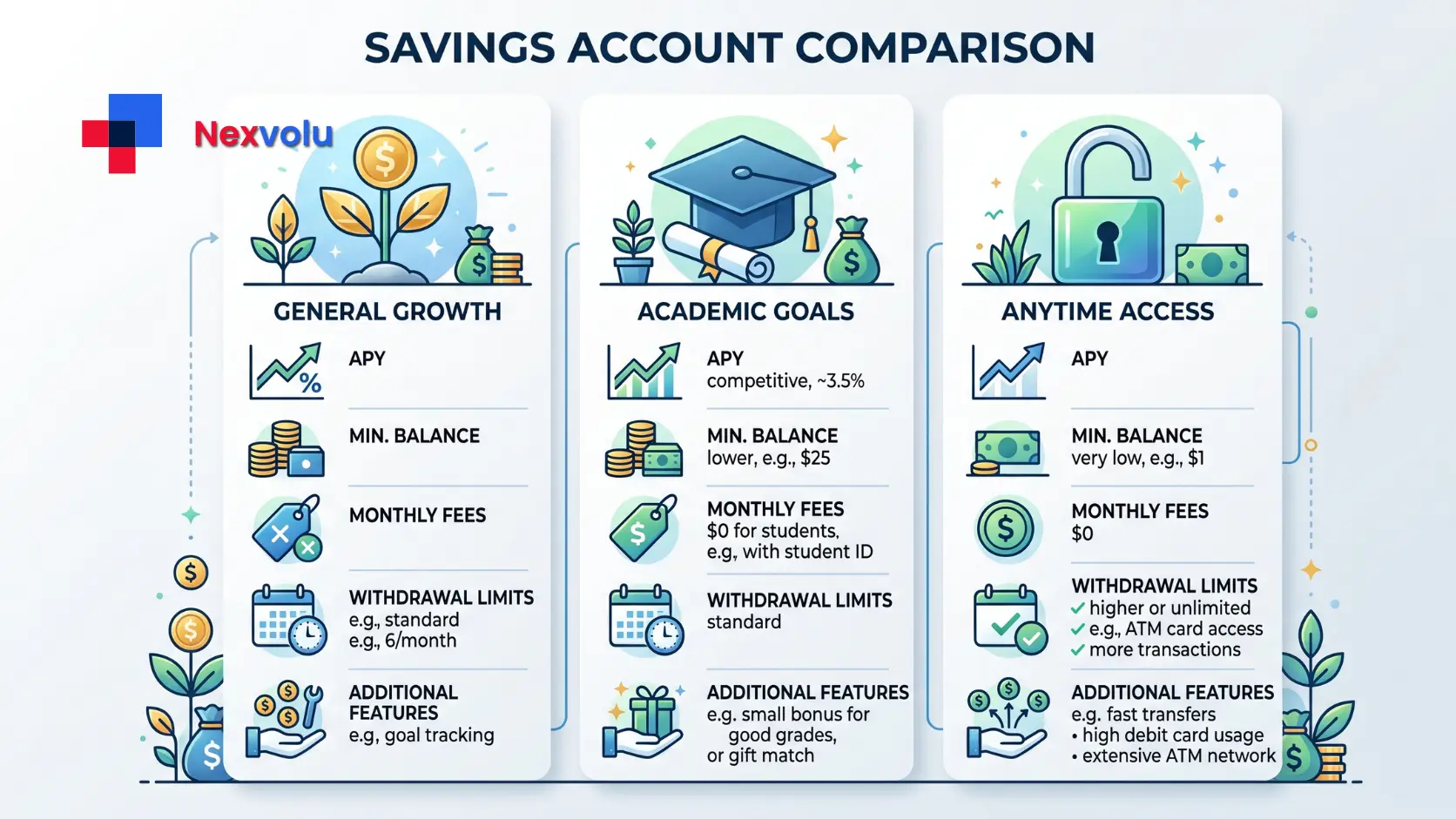 Comparison chart of Trump Account vs 529 plan vs custodial brokerage account rules and taxes