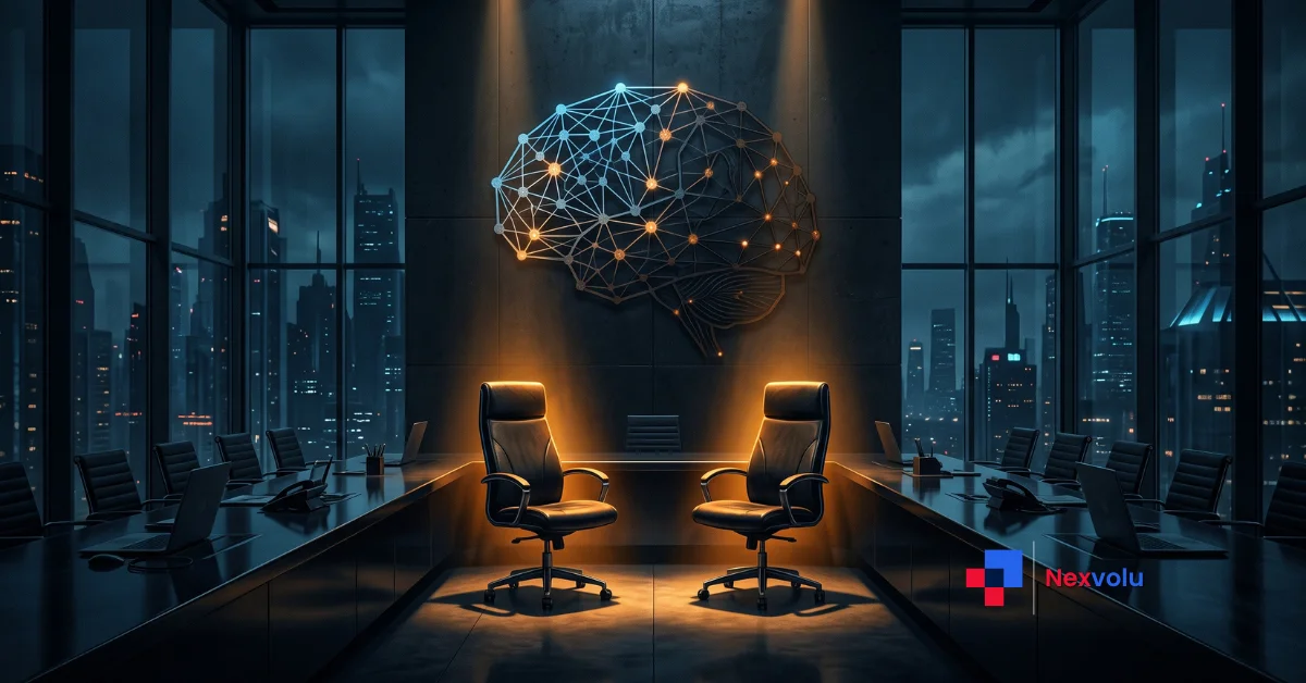 Google DeepMind shakeup illustration showing leadership change at Google AI headquarters