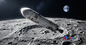 SpaceX Falcon 9 rocket upper stage about to hit the Moon near Einstein Crater