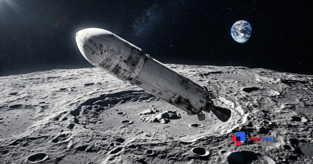 SpaceX Falcon 9 rocket upper stage about to hit the Moon near Einstein Crater